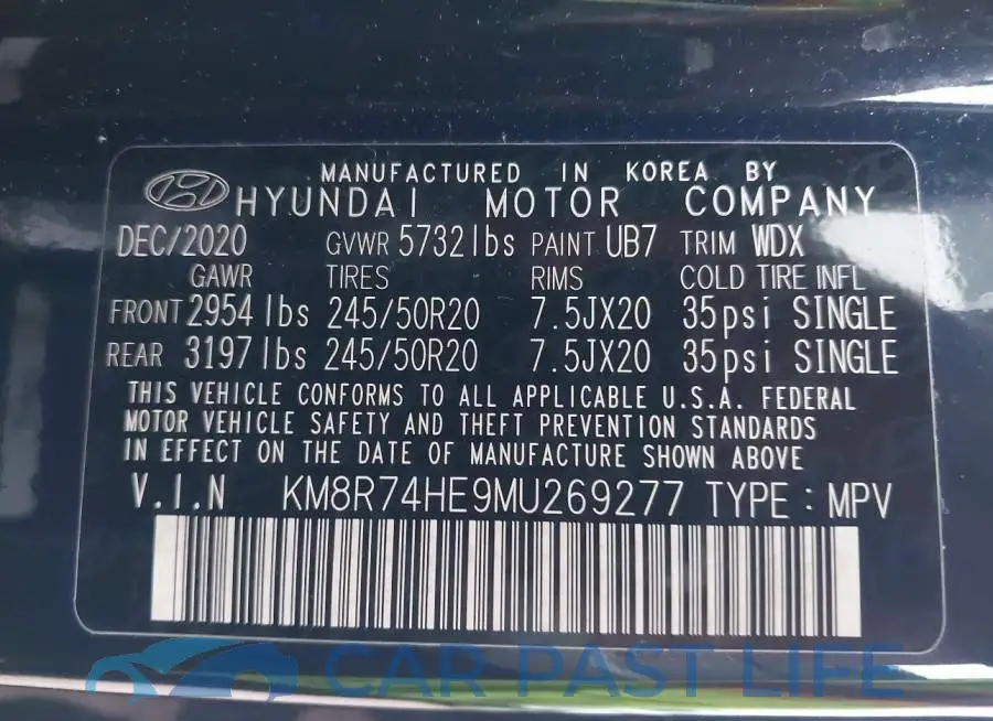 KM8R74HE9MU269277# 9