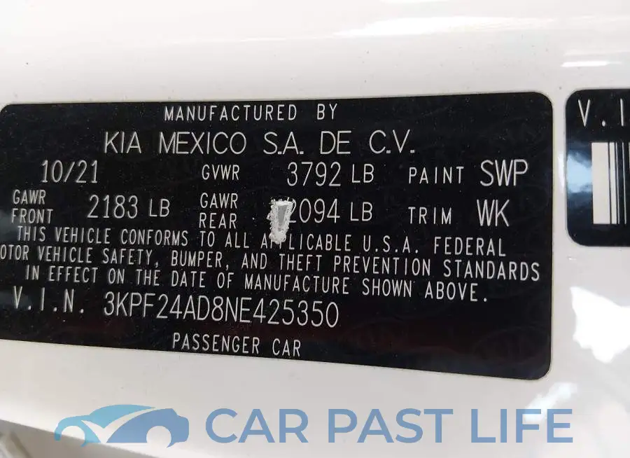 3KPF24AD8NE425350# 9