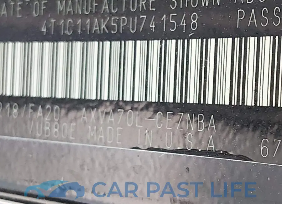4T1C11AK5PU741548# 9