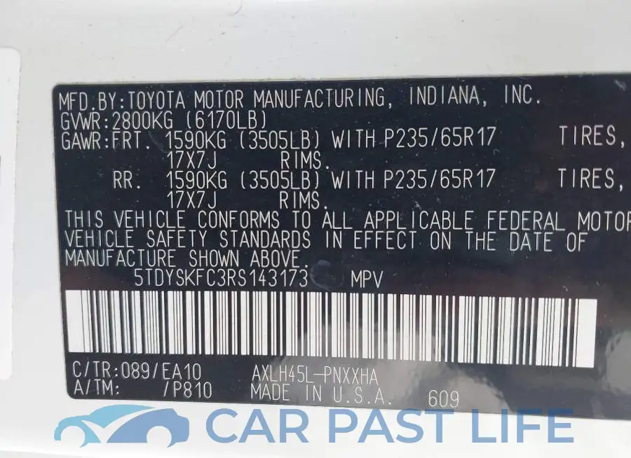 5TDYSKFC3RS143173# 9