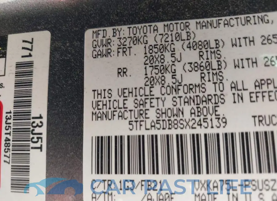 5TFLA5DB8SX245139# 9