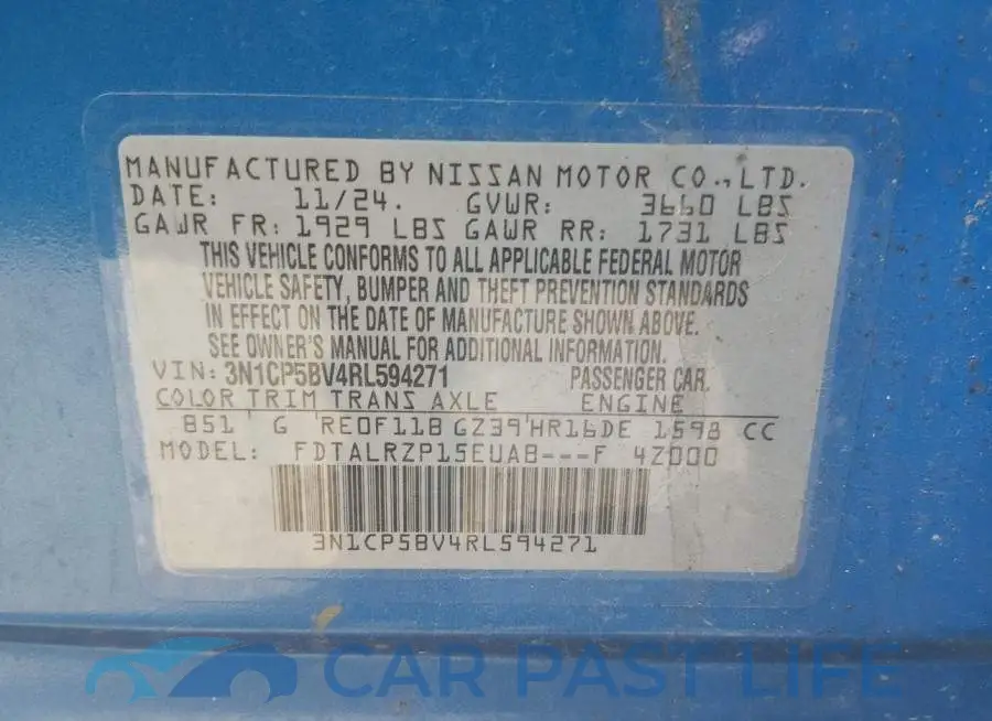 3N1CP5BV4RL594271# 9