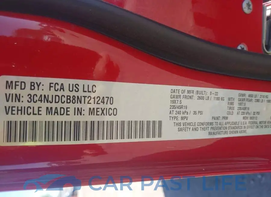 3C4NJDCB8NT212470# 9