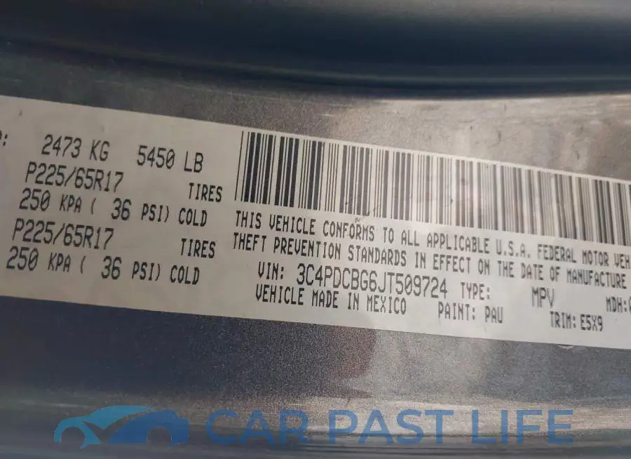 3C4PDCBG6JT509724# 9
