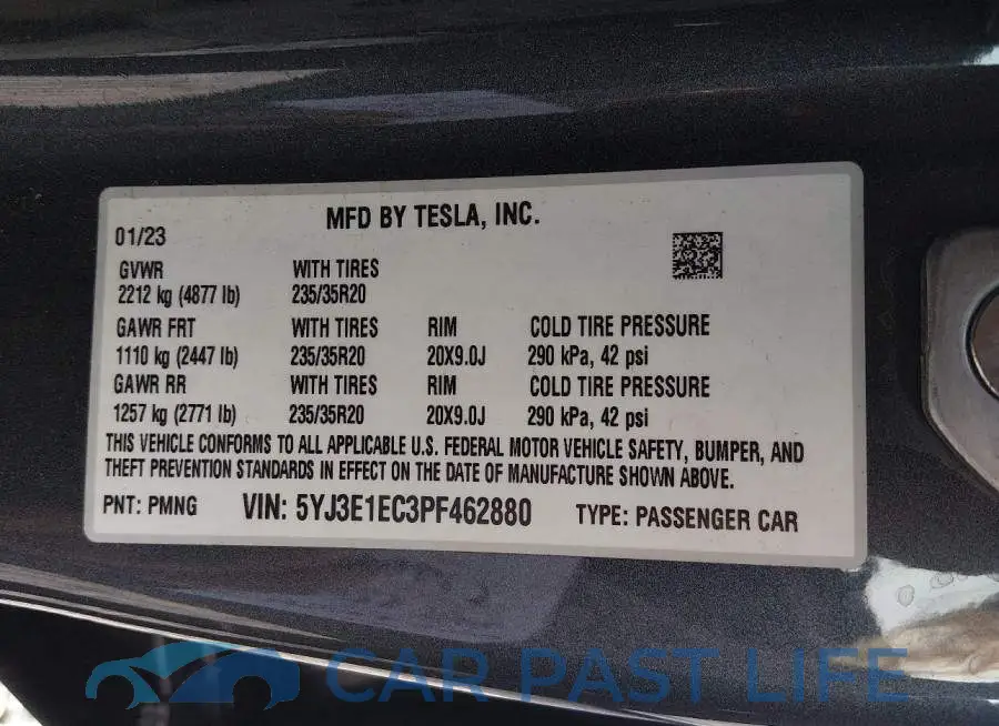 5YJ3E1EC3PF462880# 9