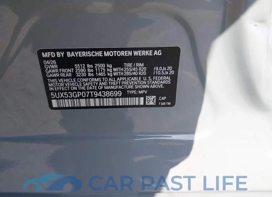 5UX53GP07T9438699# 8