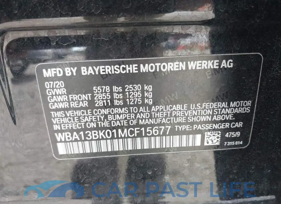 WBA13BK01MCF15677# 9