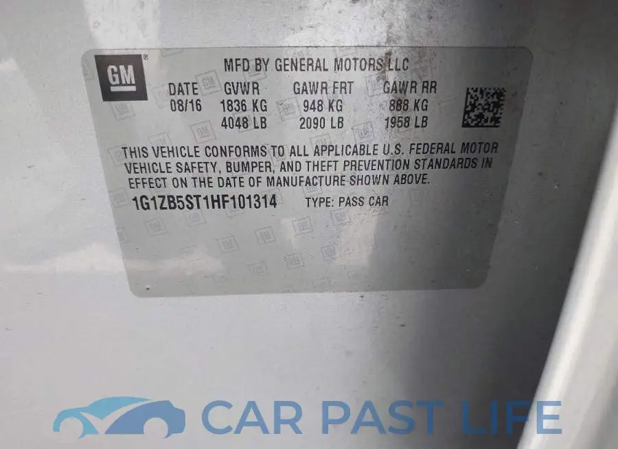 1G1ZB5ST1HF101314# 9