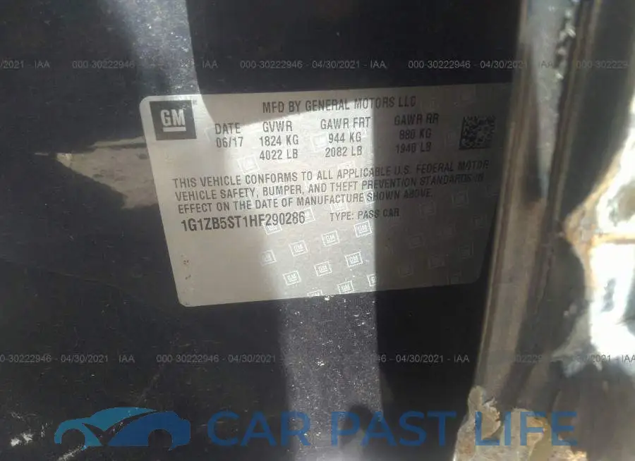 1G1ZB5ST1HF290286# 9