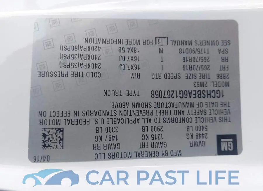 1GCHSBEA6G1267058# 9