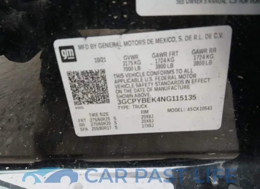 3GCPYBEK4NG115135# 9
