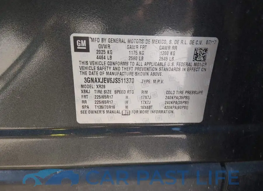 3GNAXJEV6JS511370# 9