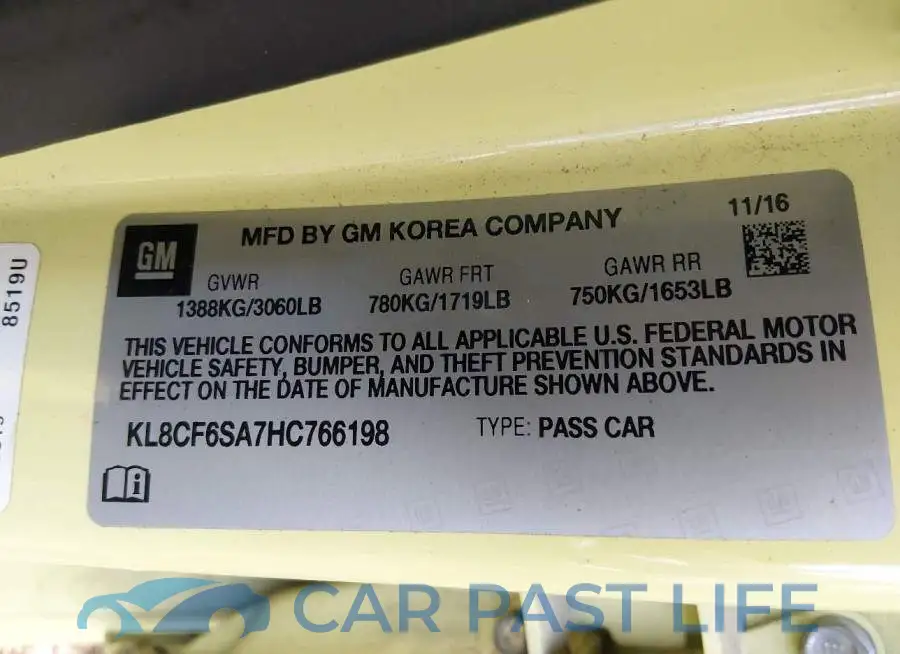KL8CF6SA7HC766198# 9
