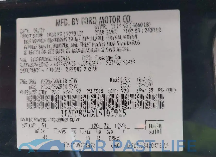 1FATP8UHXL5105925# 9