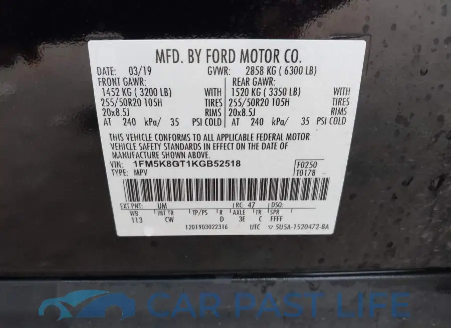 1FM5K8GT1KGB52518# 9