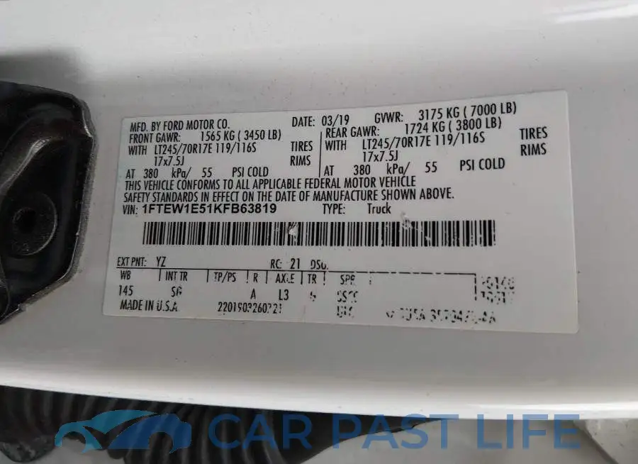 1FTEW1E51KFB63819# 9