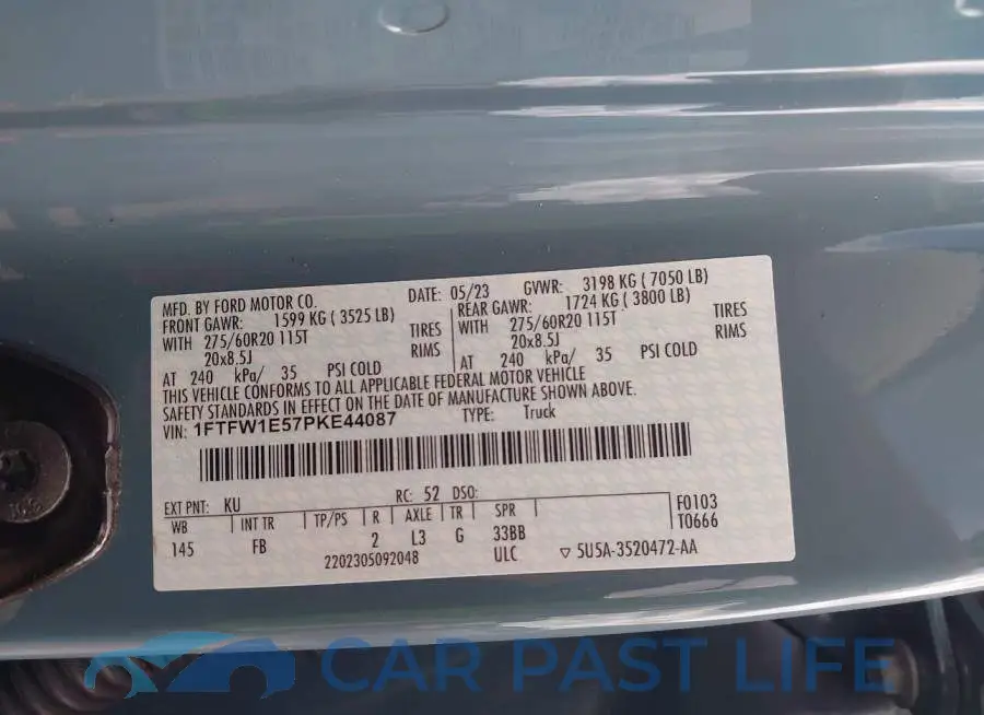 1FTFW1E57PKE44087# 9