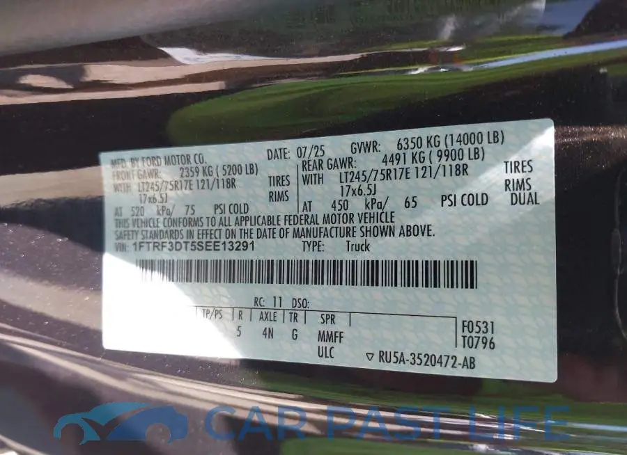 1FTRF3DT5SEE13291# 8