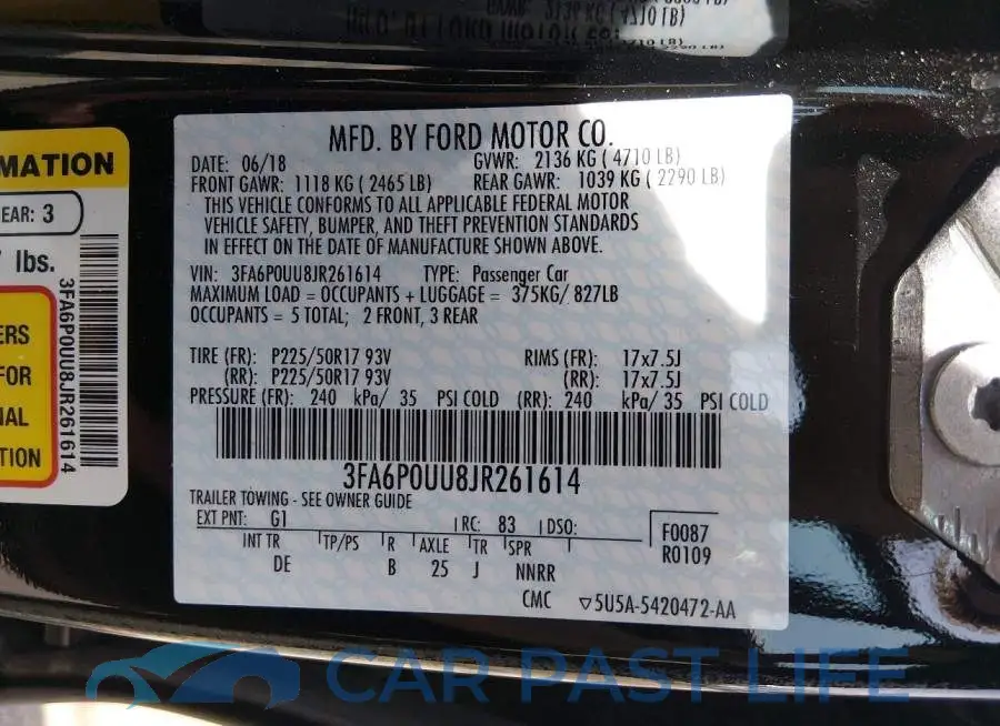 3FA6P0UU8JR261614# 9
