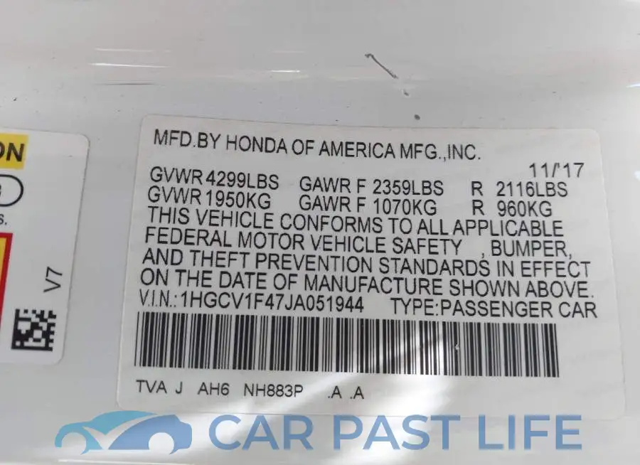 1HGCV1F47JA051944# 9