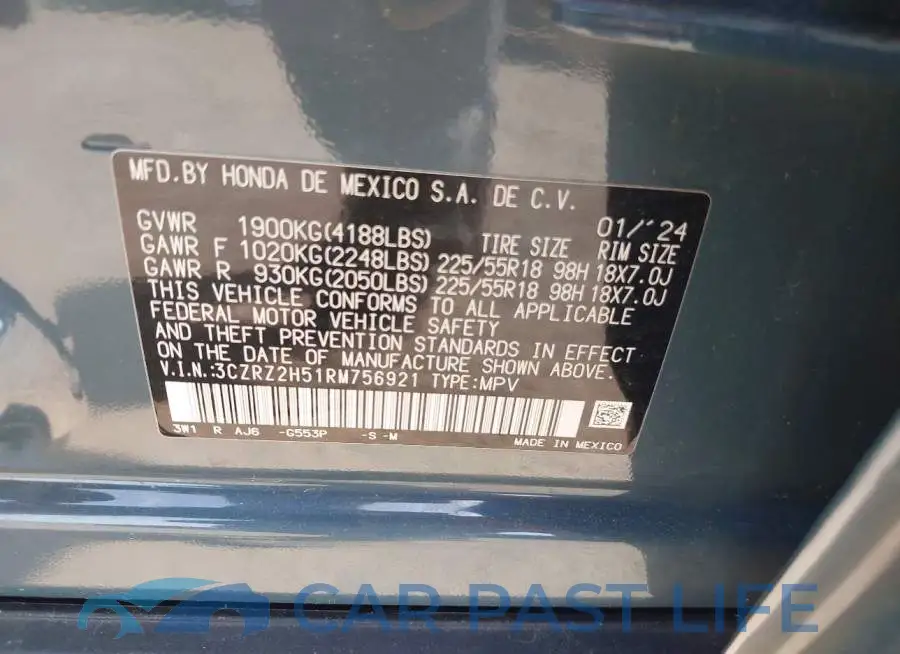 3CZRZ2H51RM756921# 9