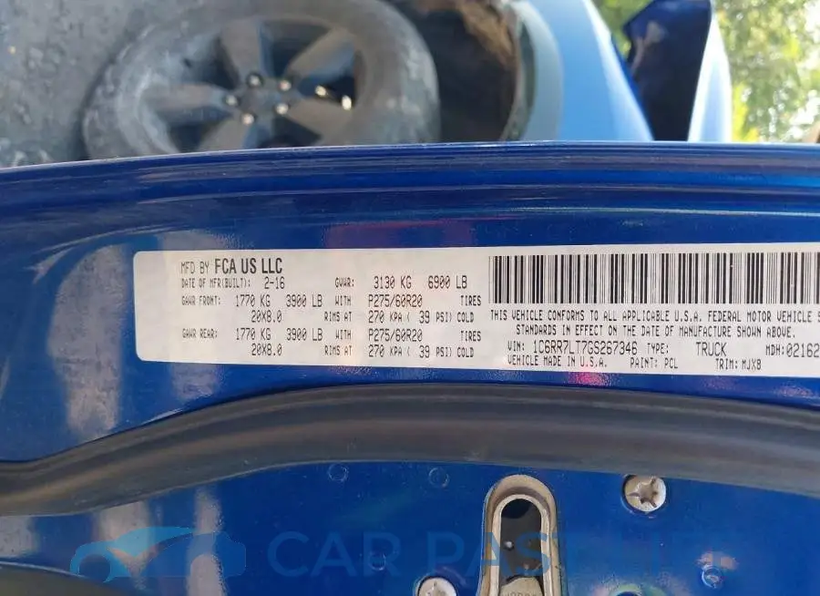 1C6RR7LT7GS267346# 9
