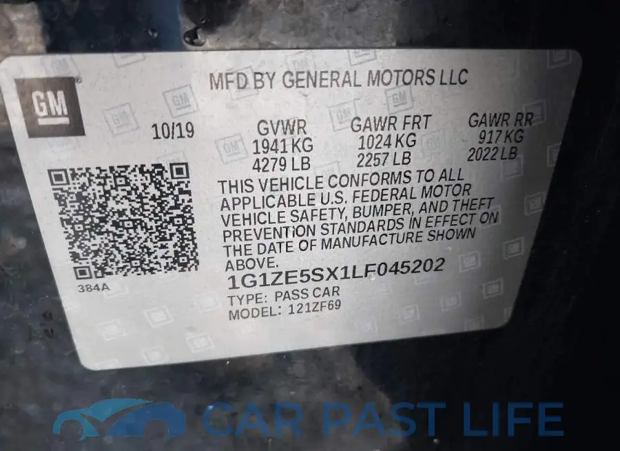 1G1ZE5SX1LF045202# 9