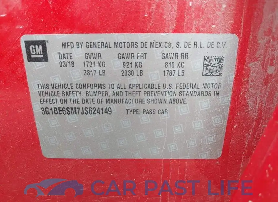3G1BE6SM7JS624149# 9