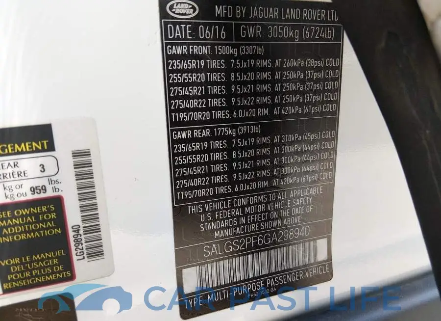 SALGS2PF6GA298940# 9