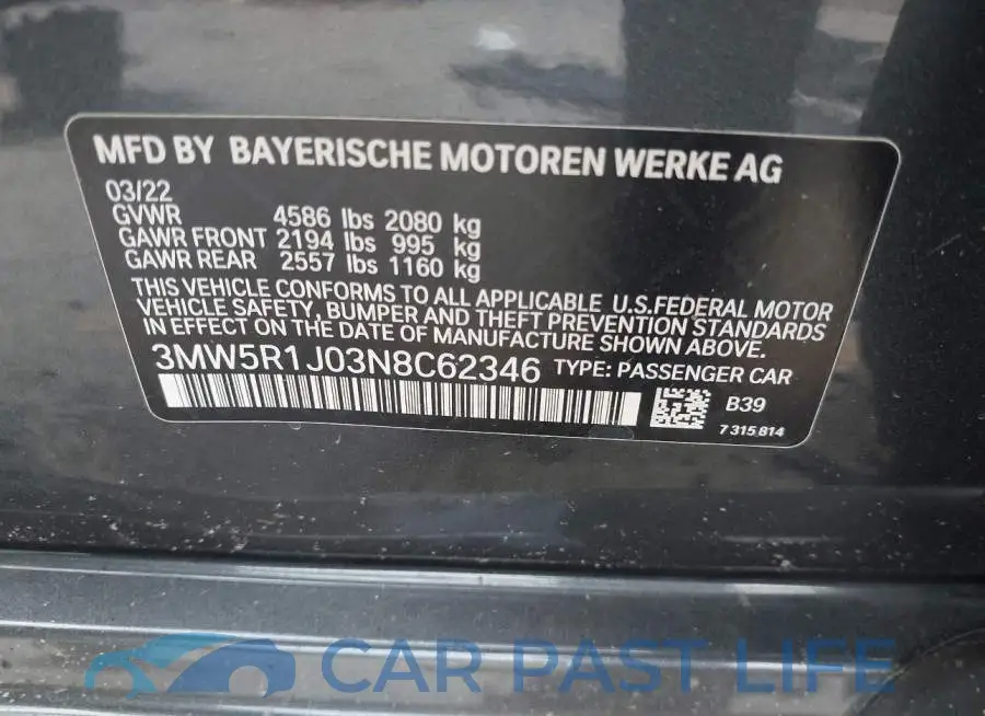 3MW5R1J03N8C62346# 9