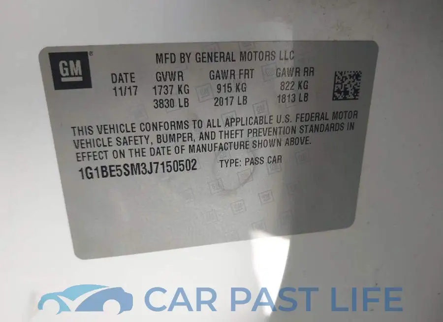 1G1BE5SM3J7150502# 9