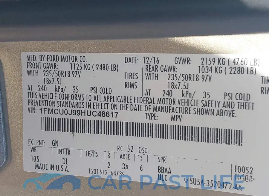 1FMCU0J99HUC48617# 9