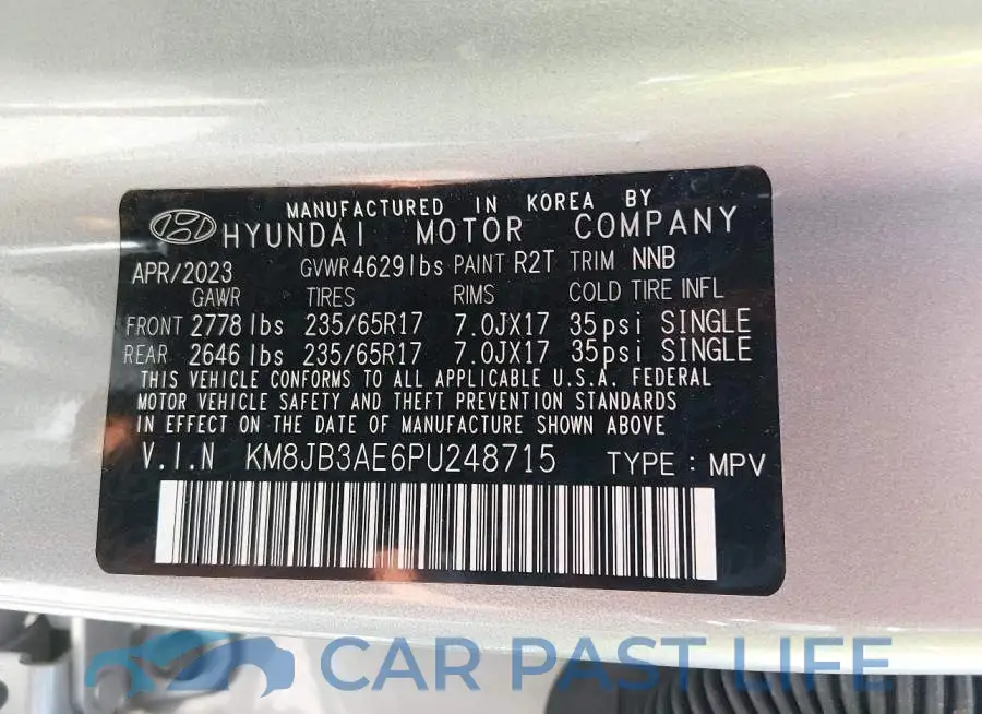 KM8JB3AE6PU248715# 9