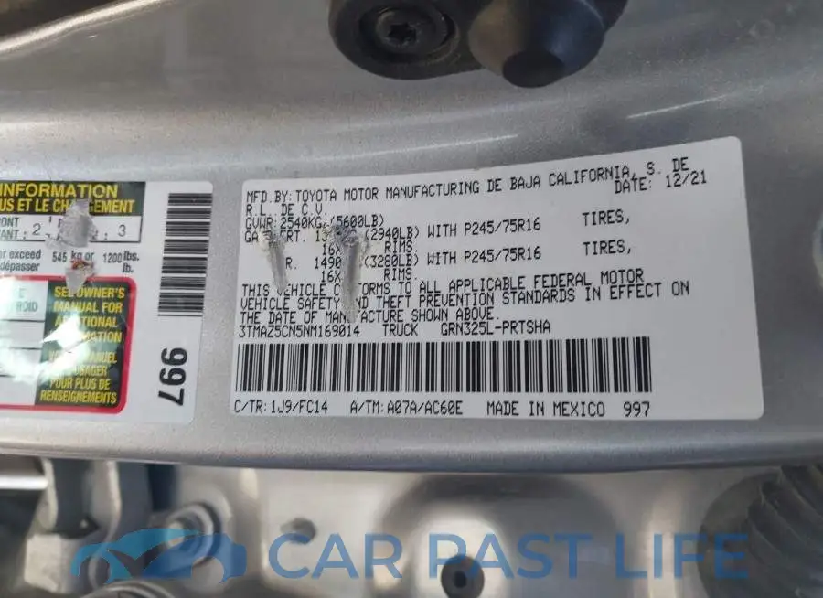 3TMAZ5CN5NM169014# 9