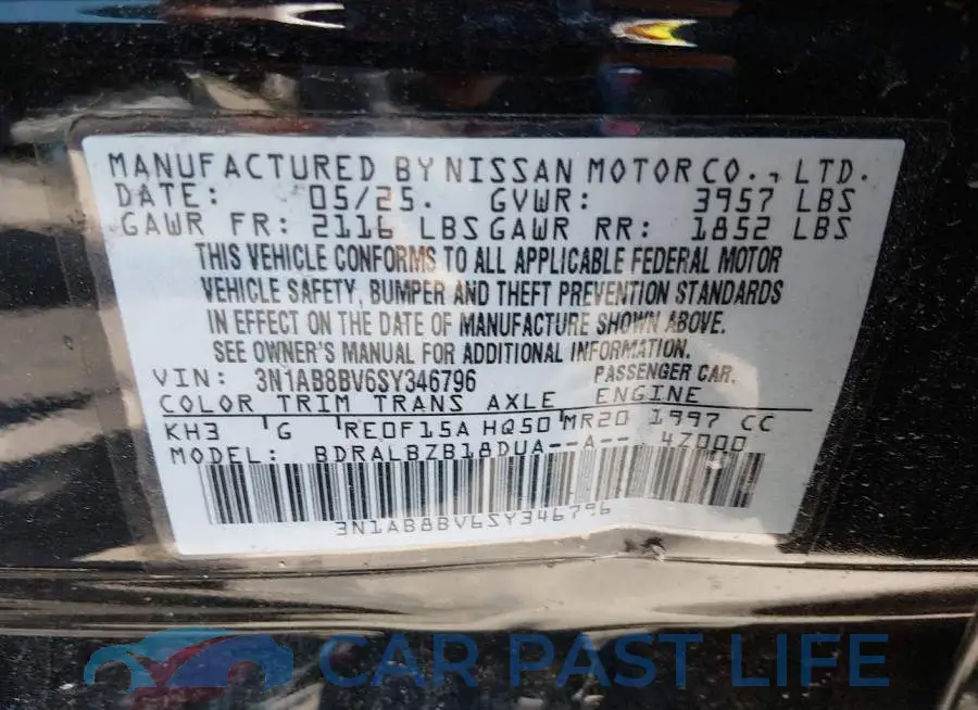 3N1AB8BV6SY346796# 9