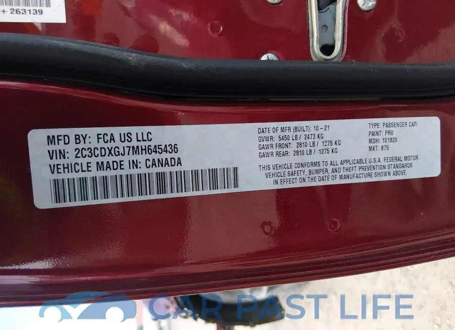 2C3CDXGJ7MH645436# 9