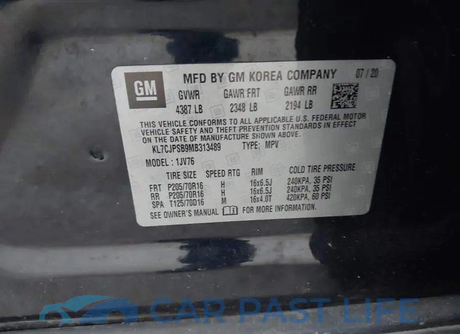 KL7CJPSB9MB313489# 9