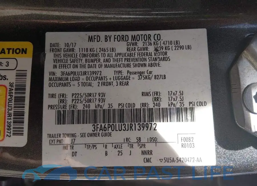 3FA6P0LU3JR139972# 9