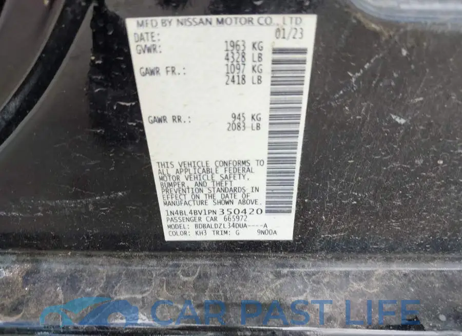 1N4BL4BV1PN350420# 9