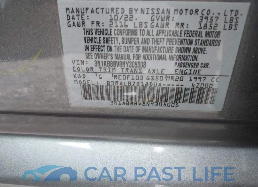 3N1AB8BV8NY305008# 9