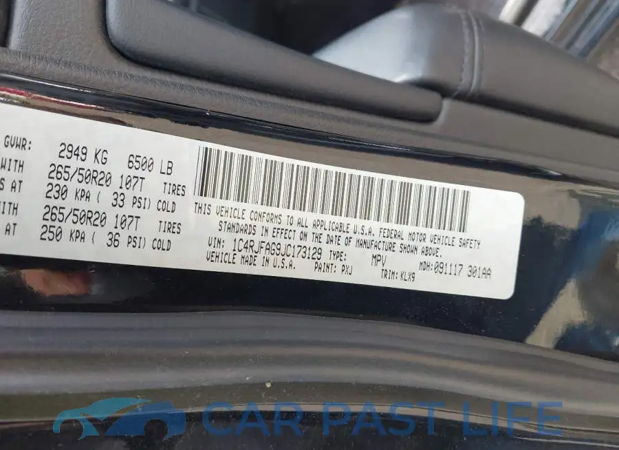 1C4RJFAG9JC173129# 9