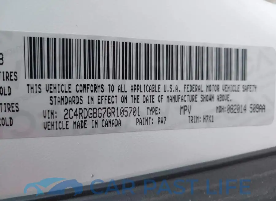 2C4RDGBG7GR105701# 9