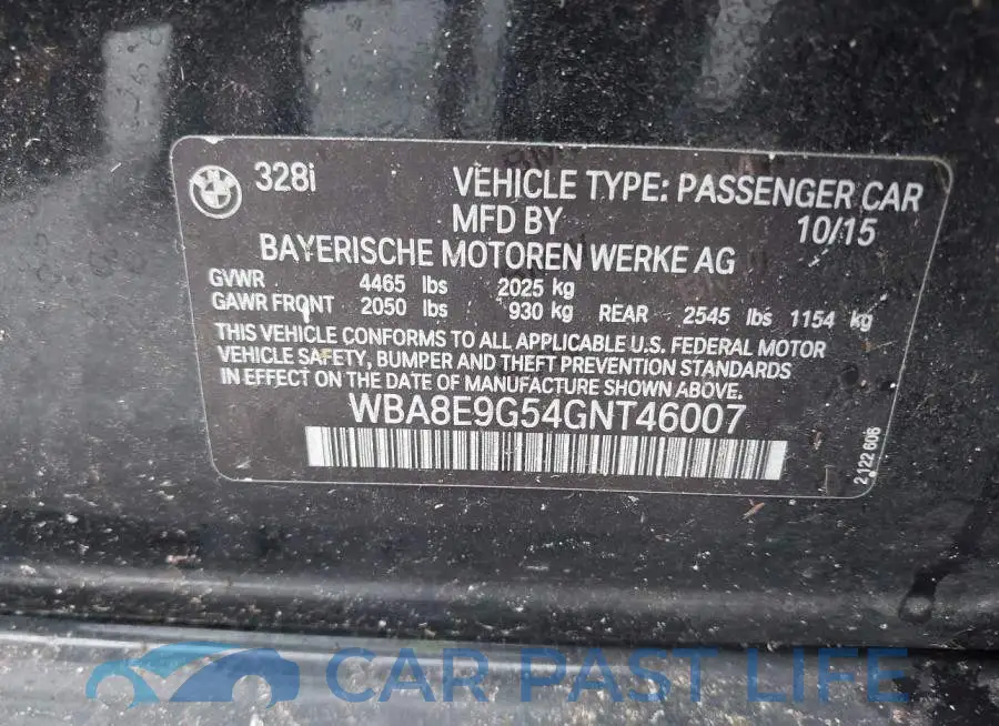 WBA8E9G54GNT46007# 9