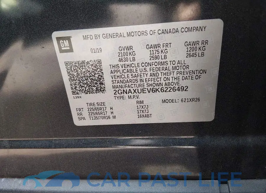 2GNAXUEV6K6226492# 9