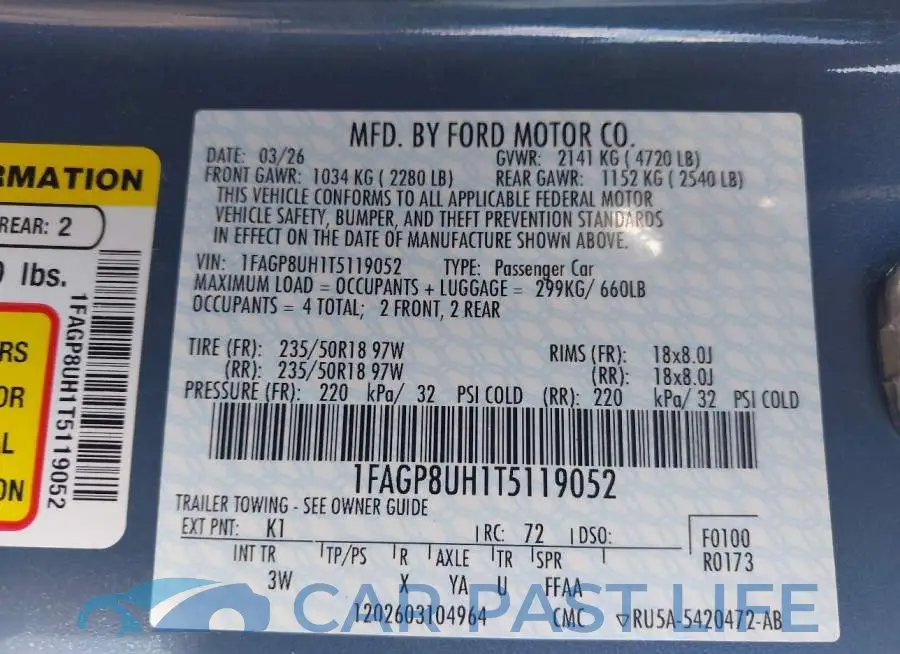 1FAGP8UH1T5119052# 9