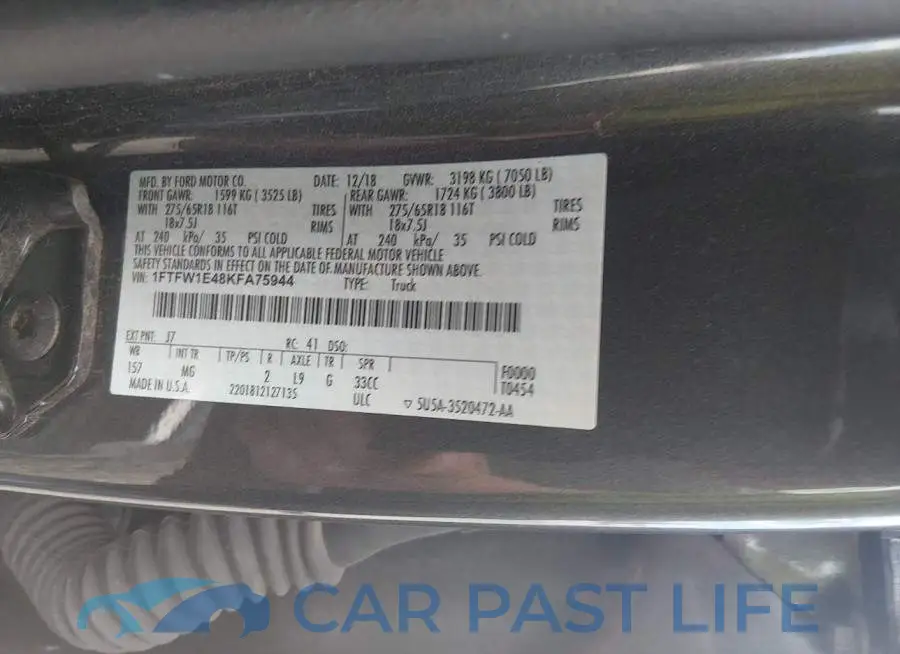 1FTFW1E48KFA75944# 9
