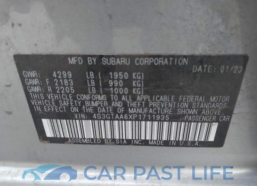 4S3GTAA6XP1711935# 9