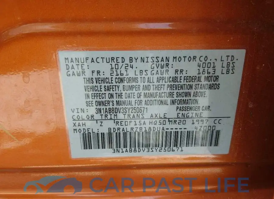 3N1AB8DV3SY250671# 9