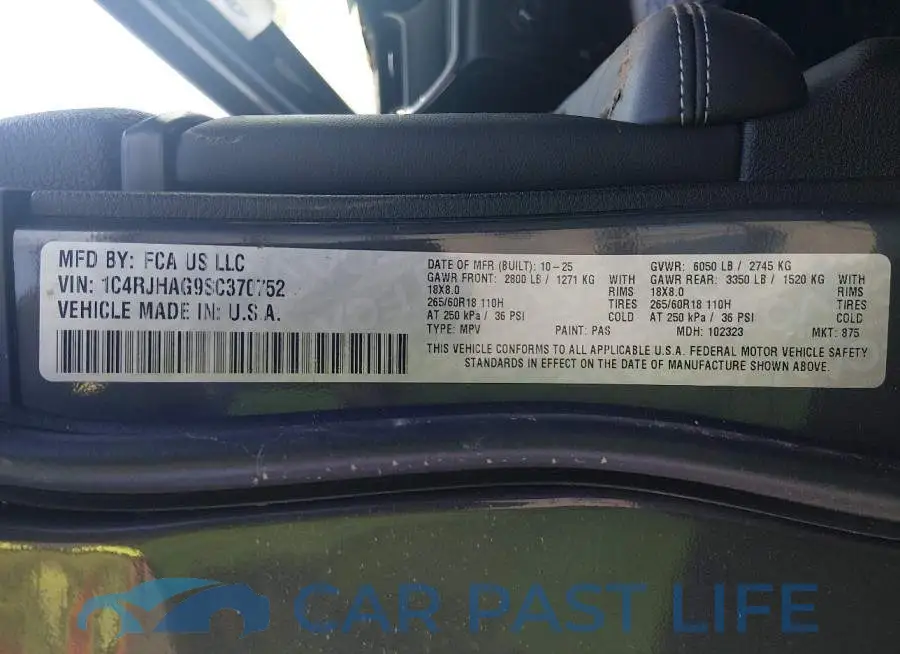 1C4RJHAG9SC370752# 9