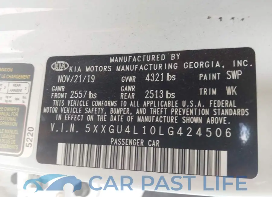 5XXGU4L10LG424506# 9